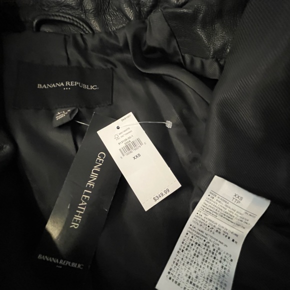 Banana Republic Bestselling Genuine Goat Leather Motto Jacket Black - Picture 16 of 16